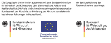 Logo, das die EU-Förderung für E-Mobilität transparent macht